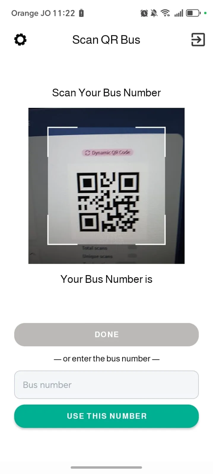 Driver app — link the bus by QR code