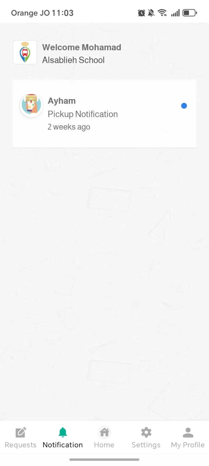 Parents app — pickup notifications
