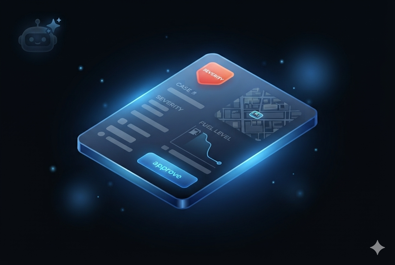 A JoTrack agent case card: severity, location, evidence and approve